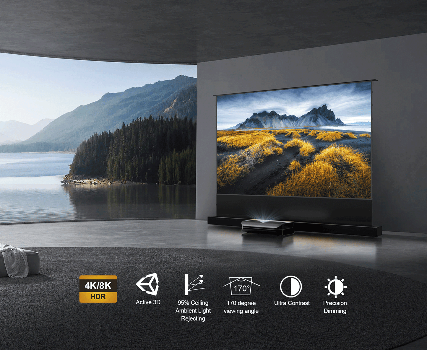 Floor Rising Screen&Projector